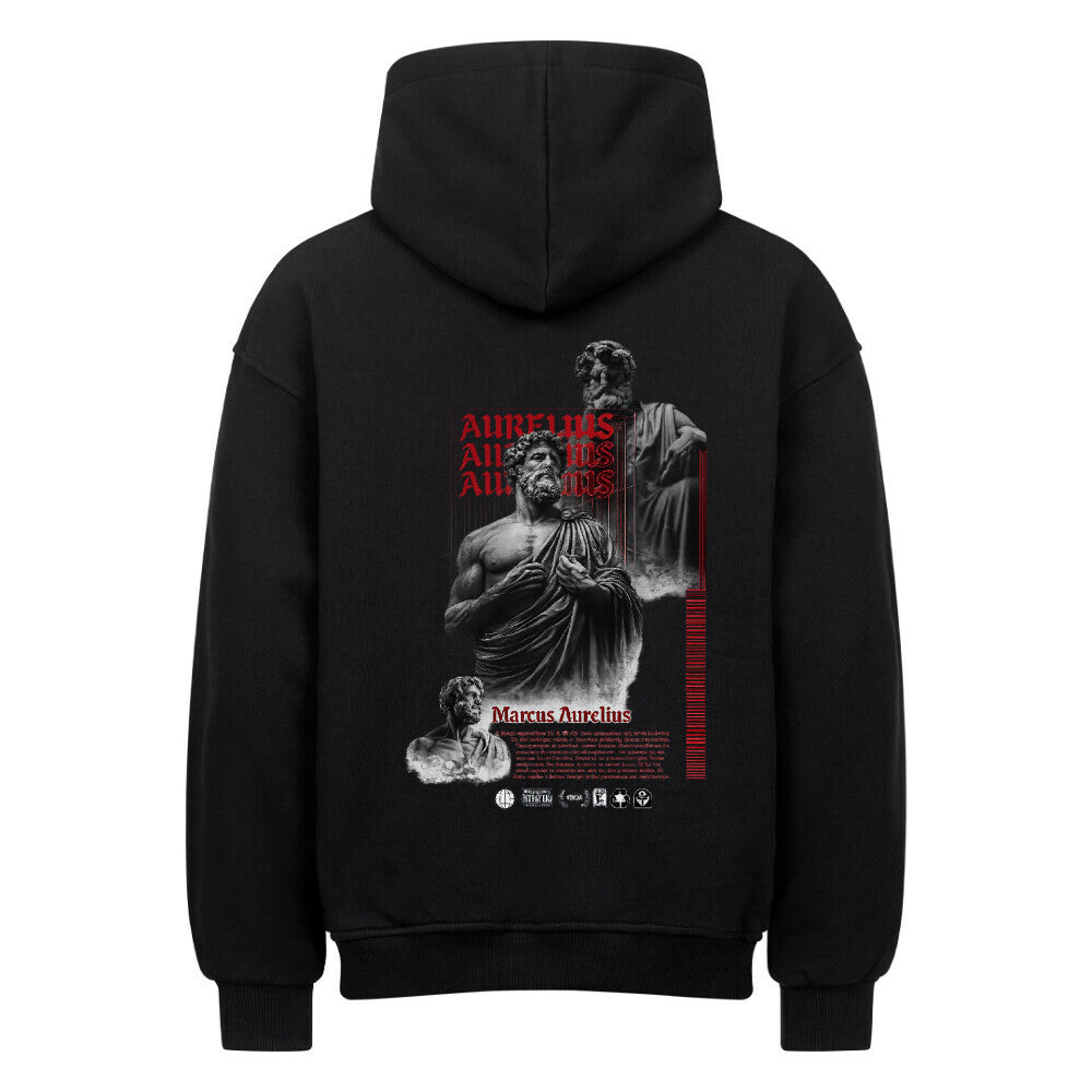 VACANCY Oversized Hoodie featuring a graphic design of Marcus Aurelius on the back.